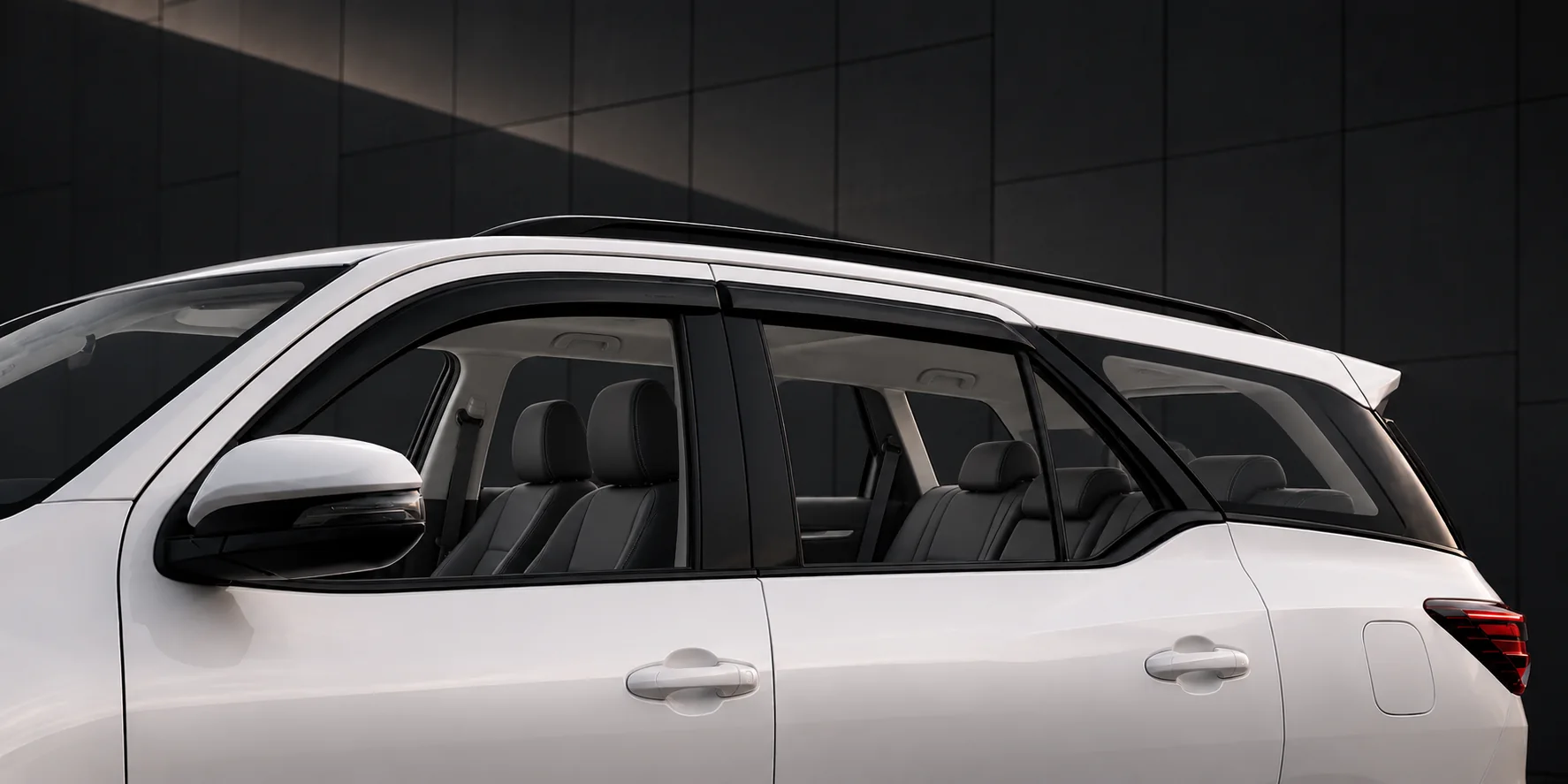 Side view of a white SUV with the window tint shade currently selected